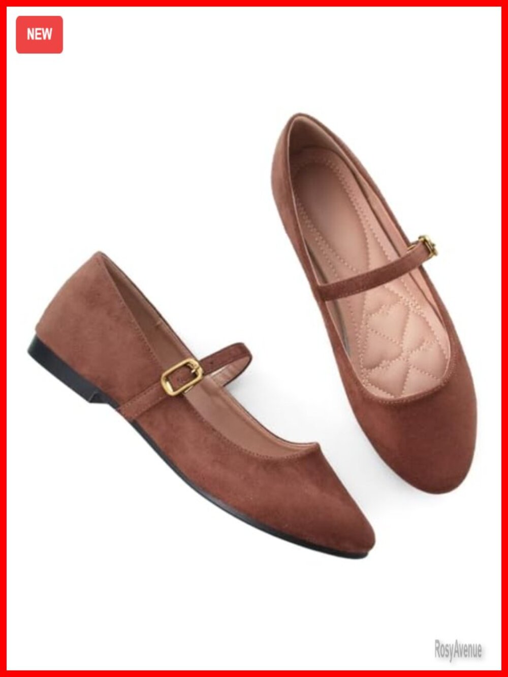 Women's Mary Jane Flats Leather Satin Buckle Round Toe Ballet Shoes